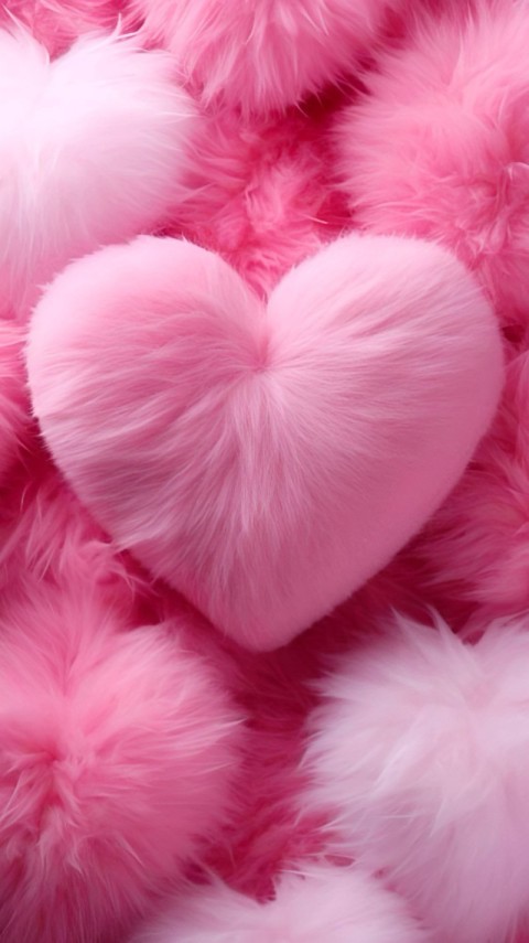 Wallpaper Heart Pink 4K for Phone