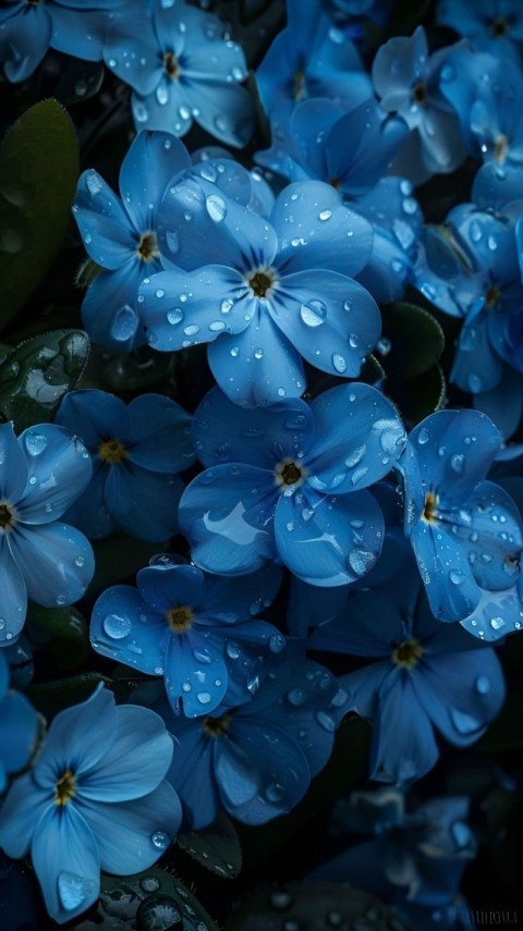 Wallpaper Blue Flowers 4K for Phone