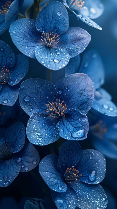Wallpaper Blue Flowers for Phone 4K