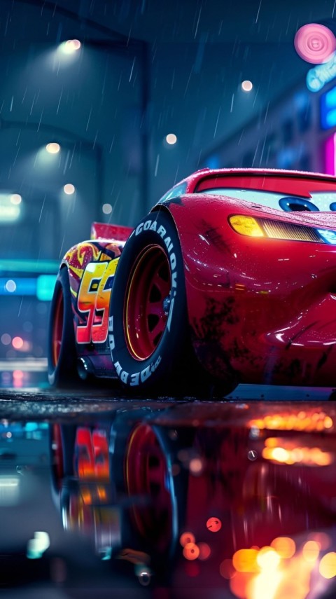 Wallpaper Cars Lightning McQueen 4K for iPhone