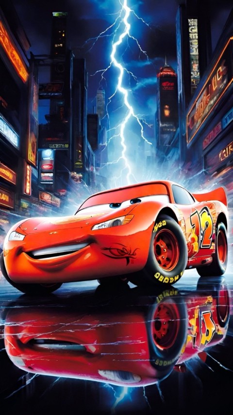 Wallpaper Cars Lightning McQueen 4K for Phones