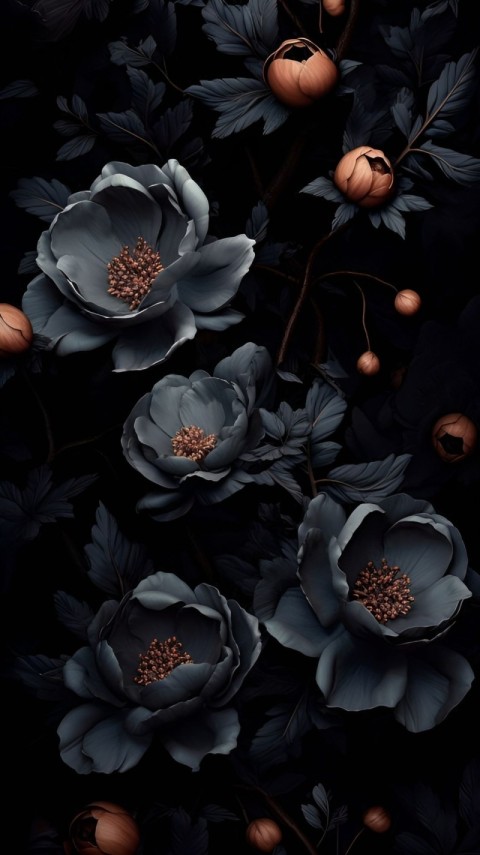 Wallpaper Flowers Black 4K for Phone