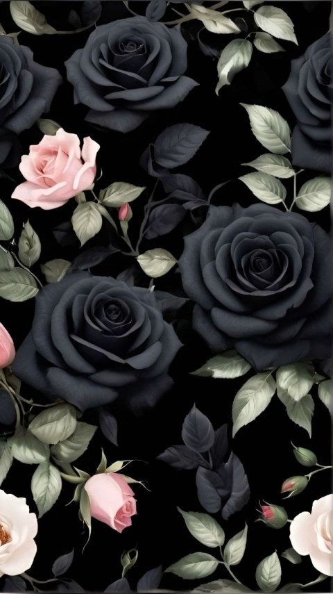 Wallpaper Flowers Black HD for Mobile