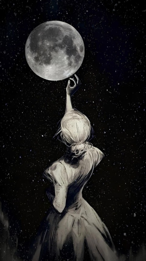 Wallpaper Black Aesthetic Girl 4K for Phone