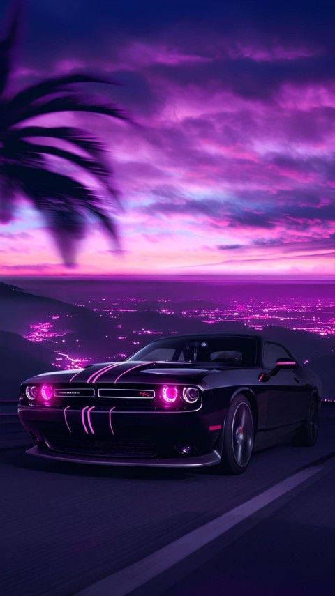 Wallpaper Black and Purple 4K for Phone