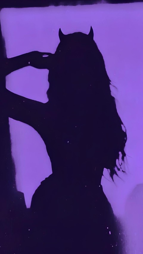Wallpaper Black and Purple Girl 4K for Phones