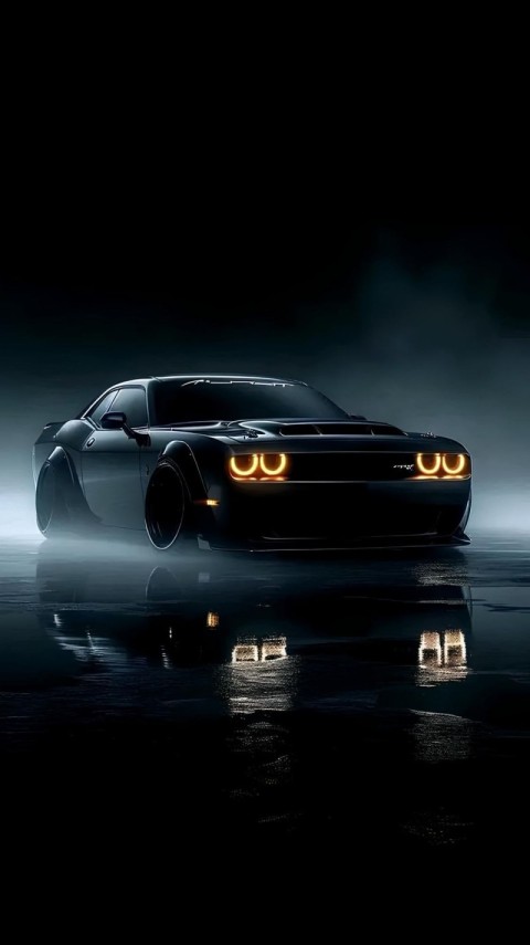 Wallpaper Black Car Dodge HD for Mobile