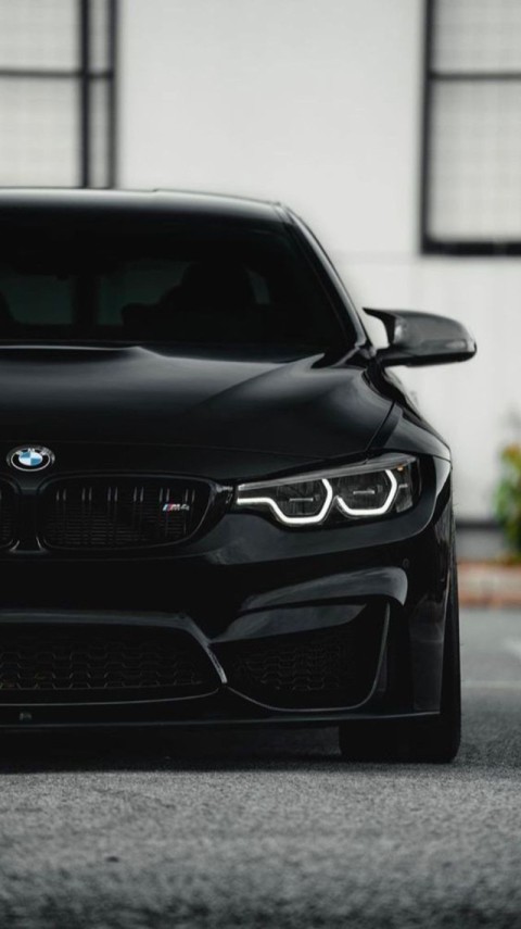 Wallpaper Black Car BMW 4K for Phone