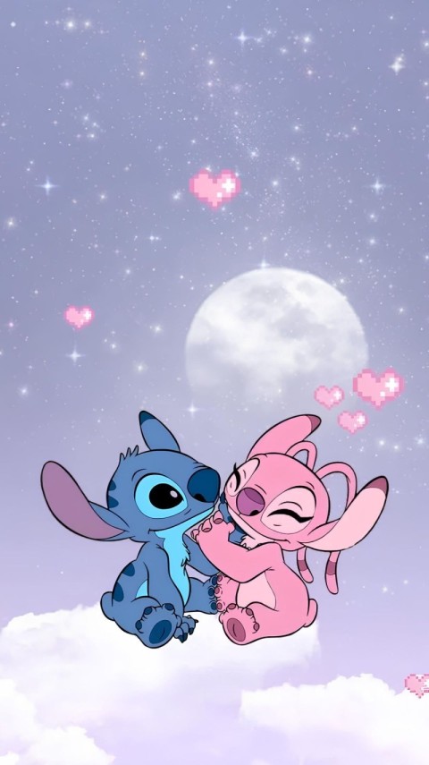 Wallpaper Stitch Angel Cute 4K for iPhone