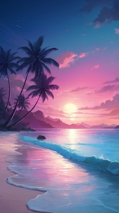 Wallpaper Sunset Beach 4K for iPhone