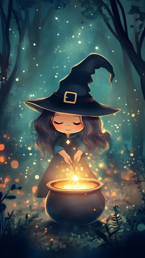 Wallpaper Halloween Cute Girl 4K for iPhone