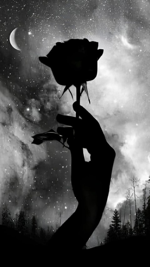 Wallpaper Black Rose 4K for iPhone