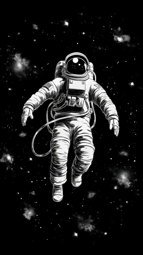 4K Wallpaper Black Astronaut for Phone