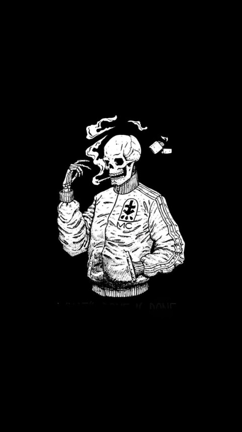 4K Wallpaper Black skeleton for Mobile