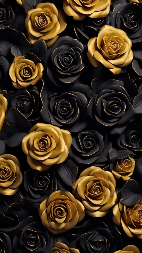 Wallpaper Black Gold 4K for Phones