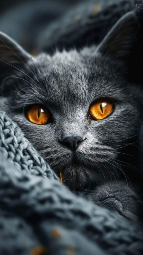 Wallpaper Black Cat Cute 4K for Phone