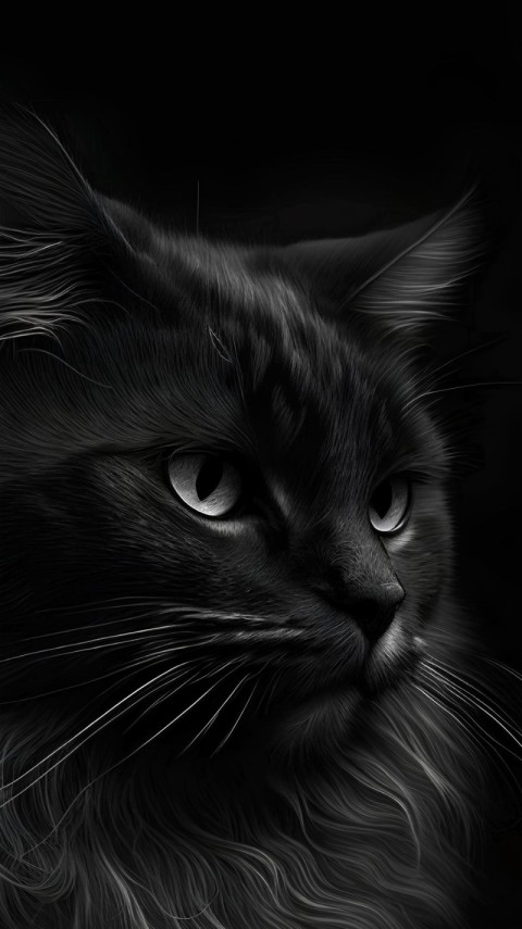 Wallpaper Black Cat 4K for Phone