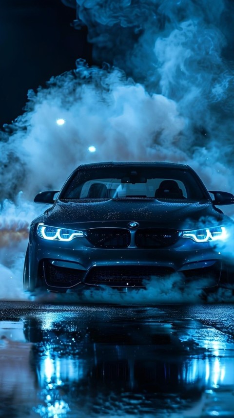 Blue Wallpaper Black Car 4K for Phone