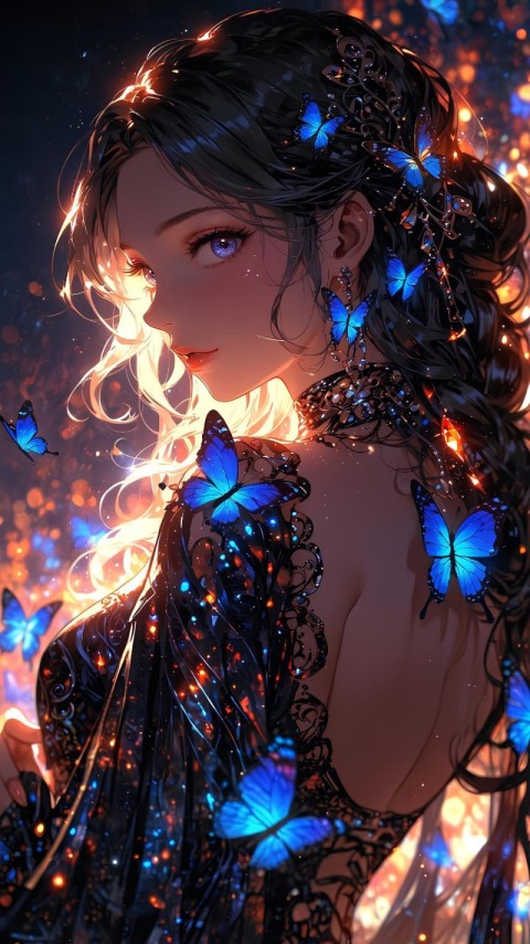 Black Wallpaper Cute Girl 4K for Phones