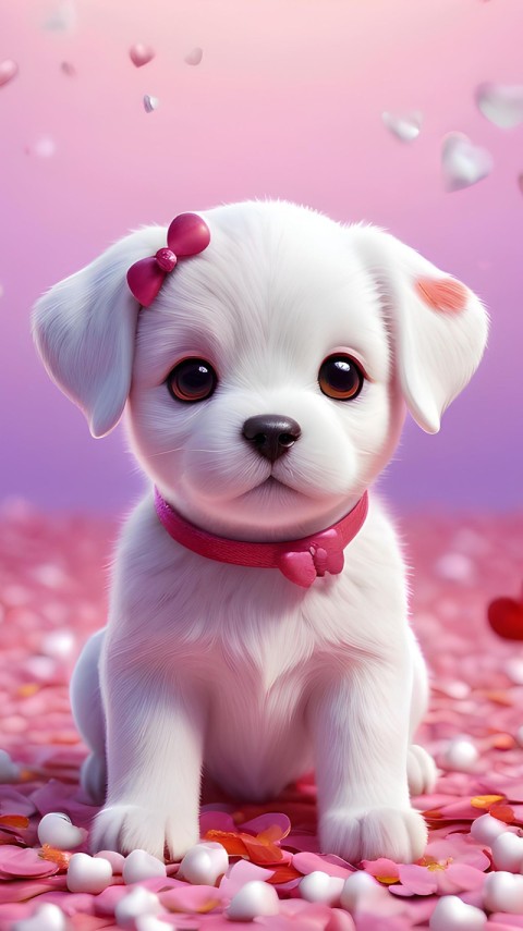Wallpaper Cute Dog Puppies 4K for Phone