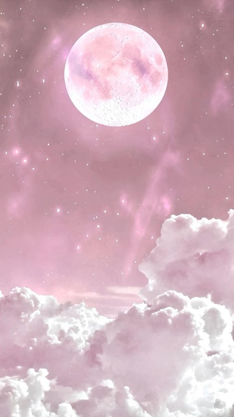 Wallpaper Aesthetic Pink Moon HD for Mobile