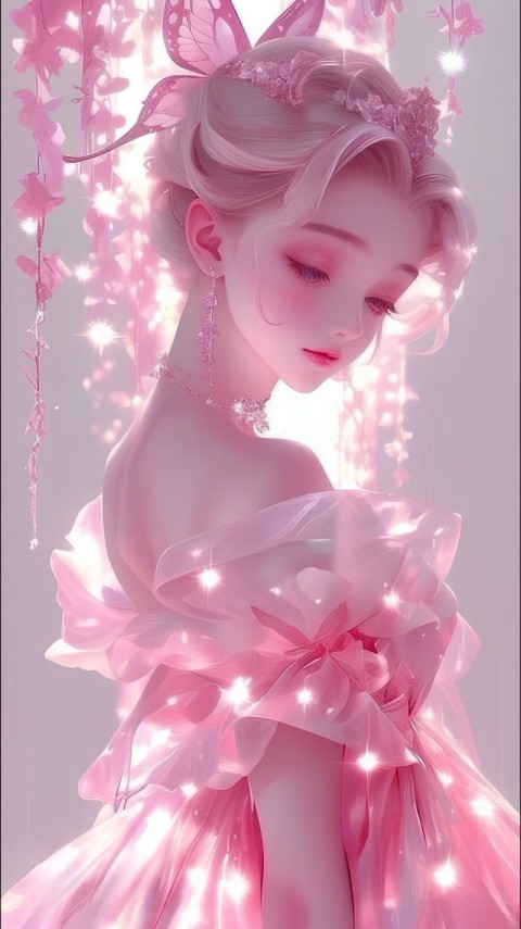 Wallpaper Aesthetic Pink Girl for Phone 4K