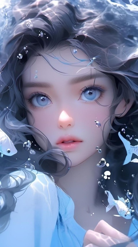 Blue Wallpaper Aesthetic Girl 4K for Phone