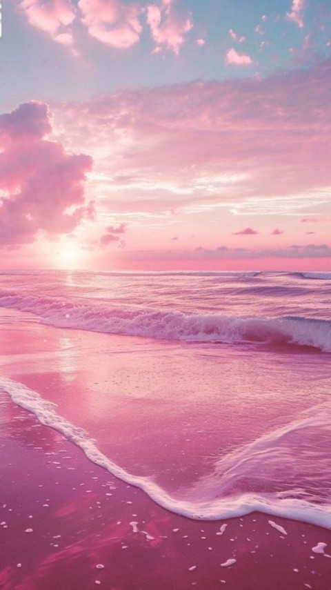 Pink Wallpaper Aesthetic Beach 4K for Phone