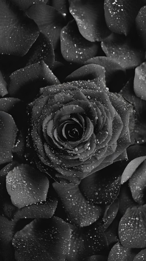 Wallpaper Aesthetic Black Flowers 4K for Phone