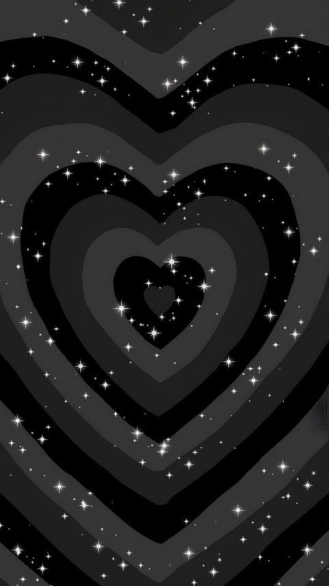 Wallpaper Aesthetic Black Heart HD for Mobile