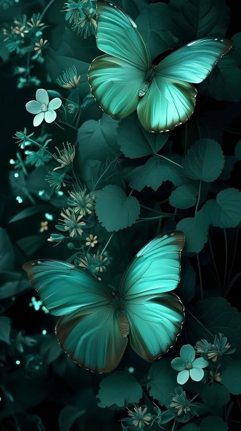 Green Wallpaper Aesthetic Butterfly for Phone 4K