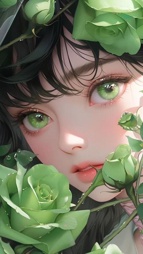 Green Wallpaper Aesthetic Girl 4K for Phone