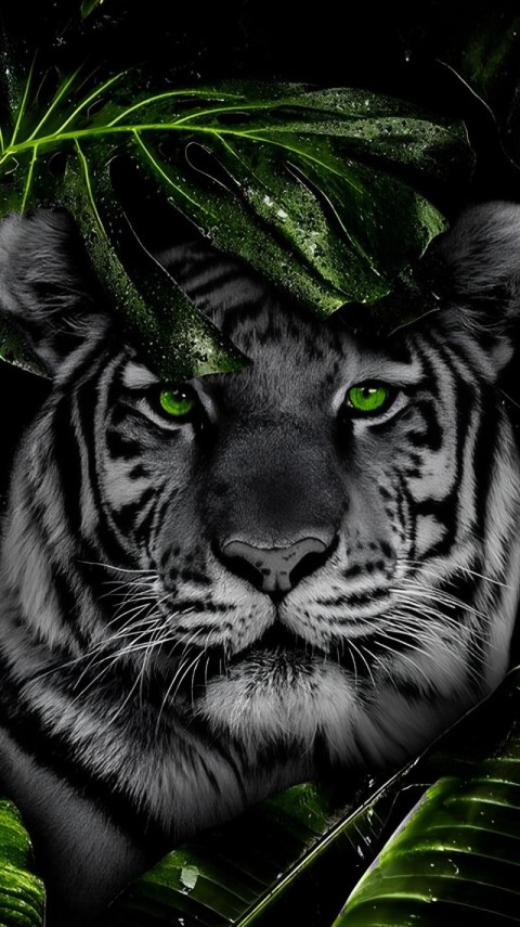 Green Wallpaper Dark Tiger HD for Mobile