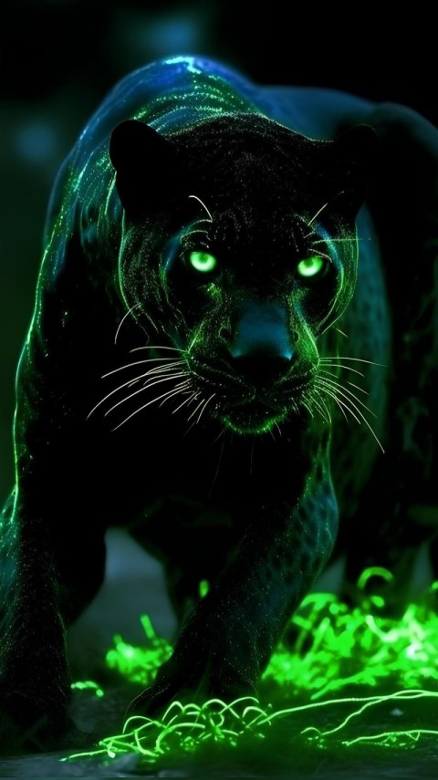 Green Wallpaper Dark Black Panther 4K for Phone