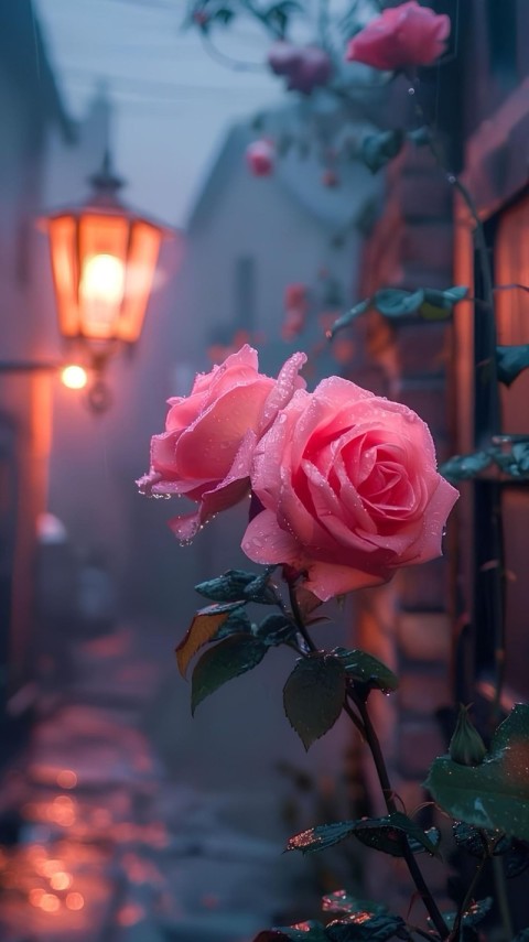 Floral Wallpaper Dark Pink 4K for Phone