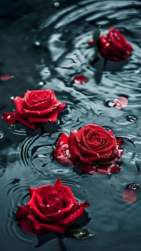 Floral Wallpaper Dark Red 4K for Phone