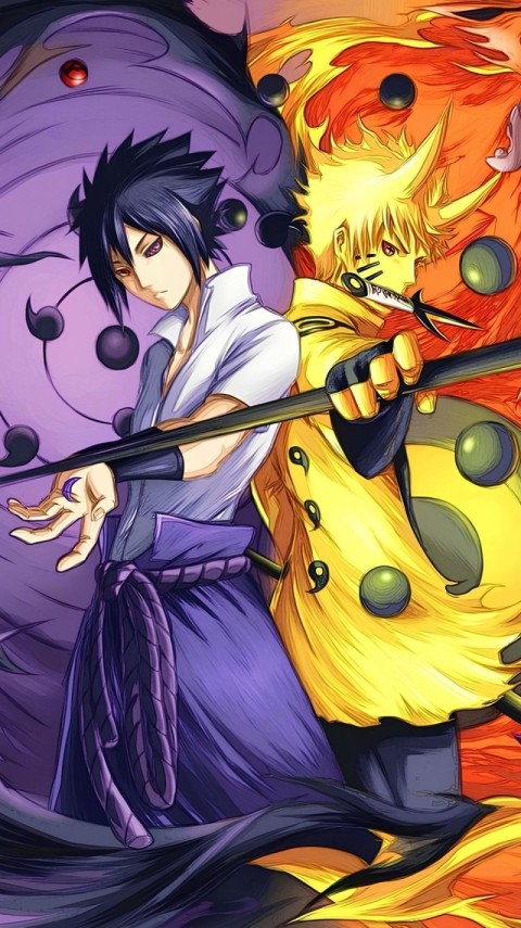 Sasuke and Naruto Wallpaper for Phone 4K