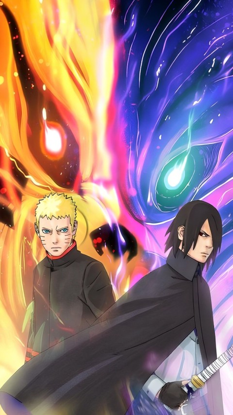 Sasuke and Naruto Wallpaper 4K for Mobile