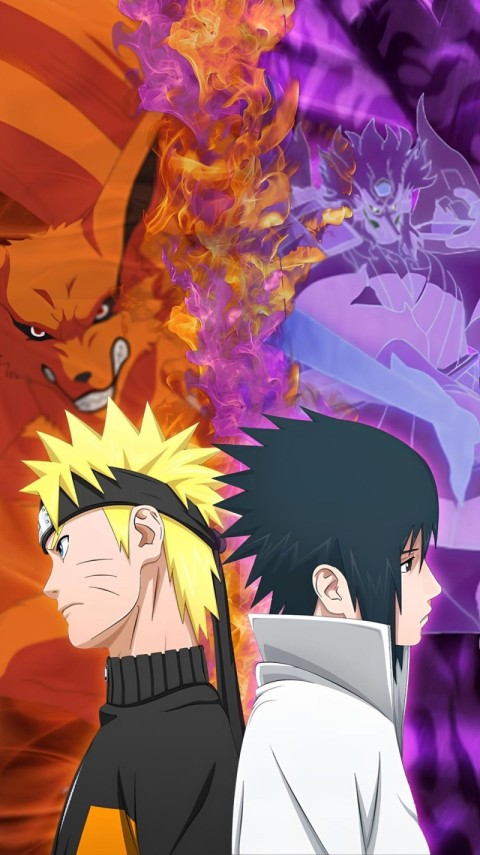 Sasuke and Naruto Wallpaper 4K for Phones